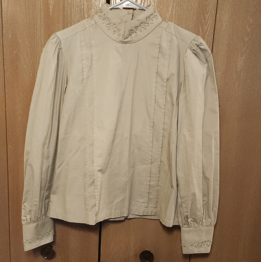 Vtg Wah Makers Women's Small Frontier Shirt Embroidered Detail Trim Western